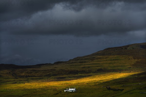 Aerial view of storm clouds over rural landscape