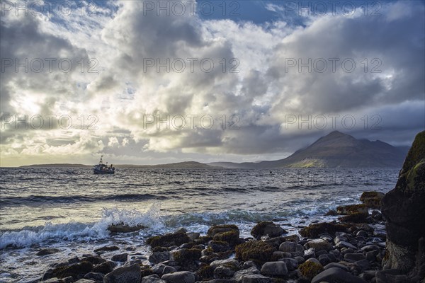 Waves on rocky beach