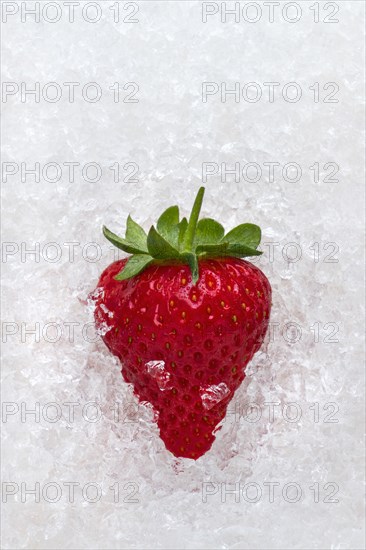 Strawberry on ice