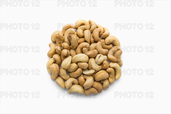 Pile of cashews in shape of a circle