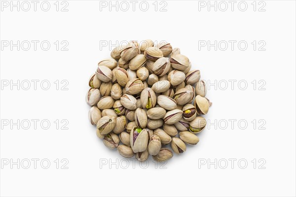 Pile of pistachios in shape of a circle