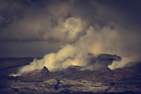 Steaming volcano