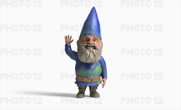 Garden gnome on white background