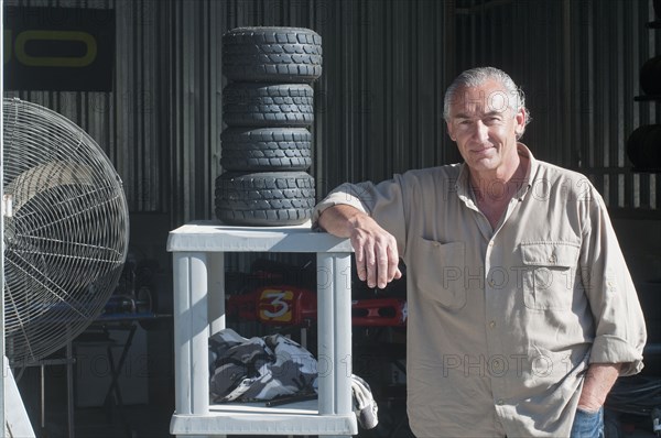 Hispanic mechanic in workshop