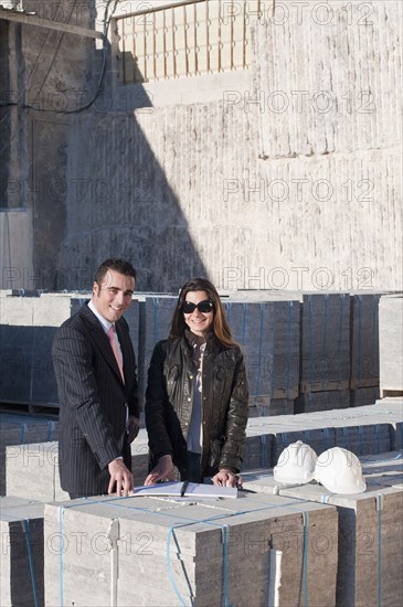 male and female mangers in marble quarry