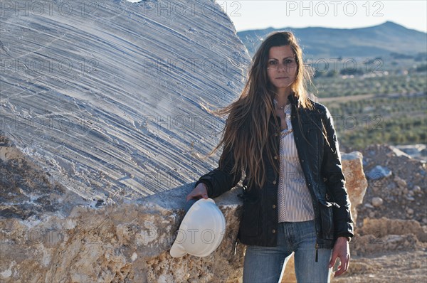 female engineer in quarry