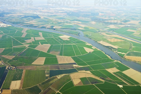 aerial view of patchwork fields