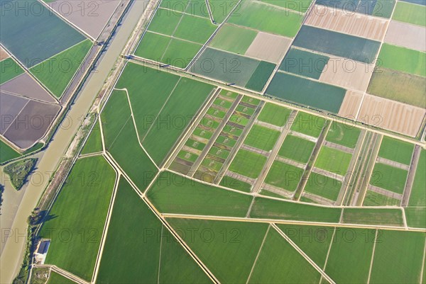 aerial view of patchwork fields