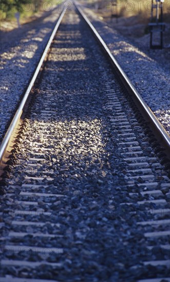 Railroad Tracks Leading to a Vanishing Point