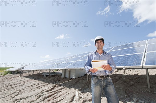 engineer in solar plant