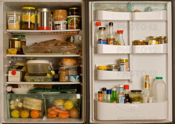 Fridge full of food