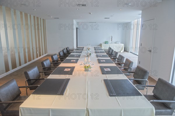 Conference table in office meeting room