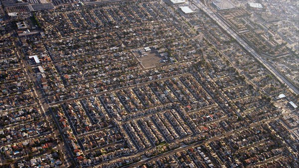 Aerial view of Los Angeles cityscape