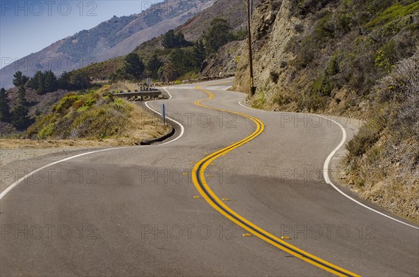 Empty road on remote hillside