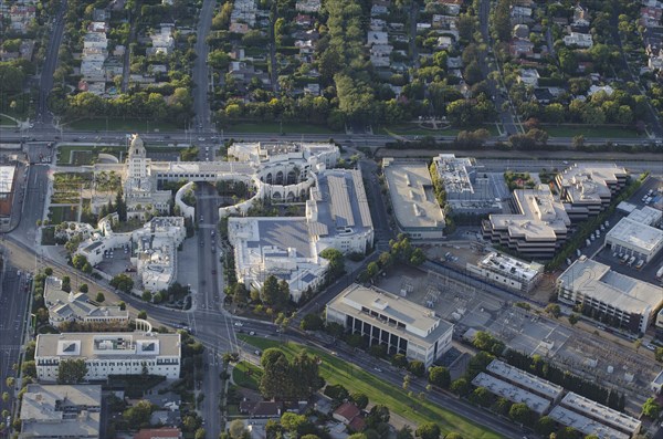 Aerial view of Beverly Hills City Hall in California