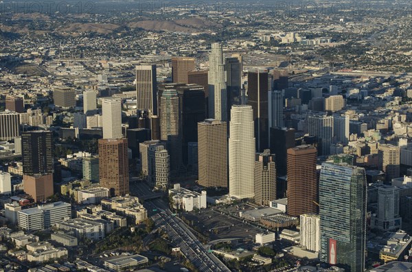 Aerial view of Los Angeles cityscape