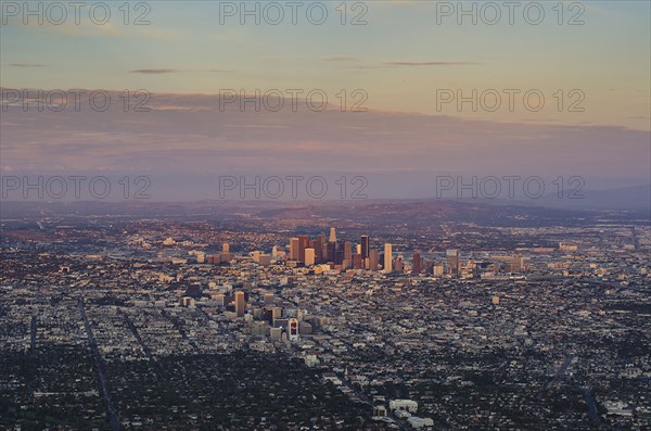 Aerial view of Los Angeles cityscape
