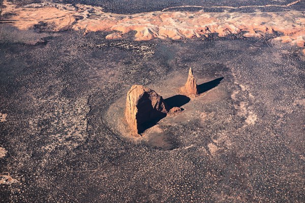 Aerial view of rock formations