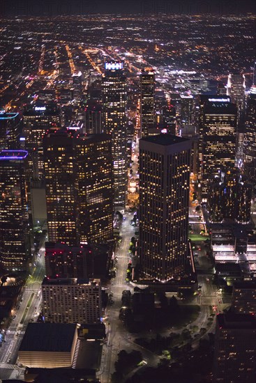 Aerial view of Los Angeles cityscape