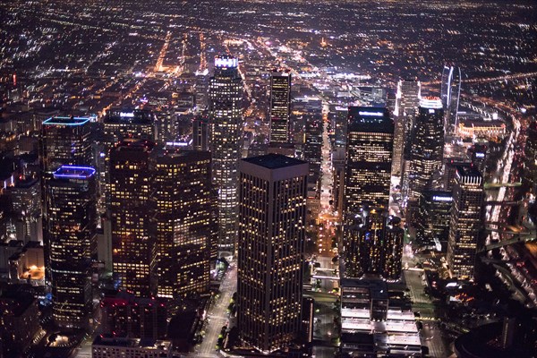 Aerial view of Los Angeles cityscape