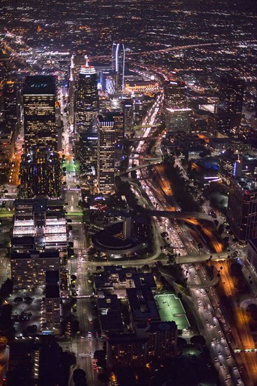 Aerial view of Los Angeles cityscape