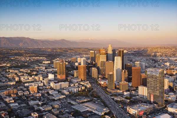 Aerial view of Los Angeles cityscape