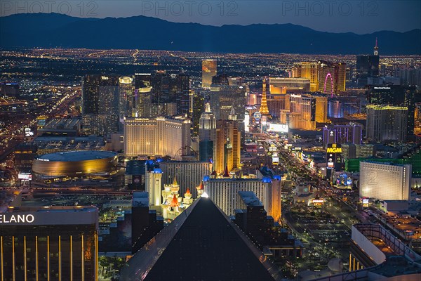 Aerial view of illuminated cityscape