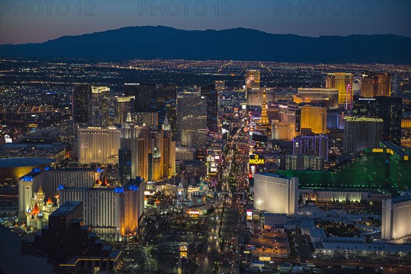 Aerial view of illuminated cityscape