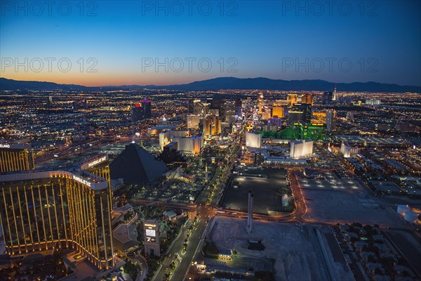 Aerial view of illuminated cityscape