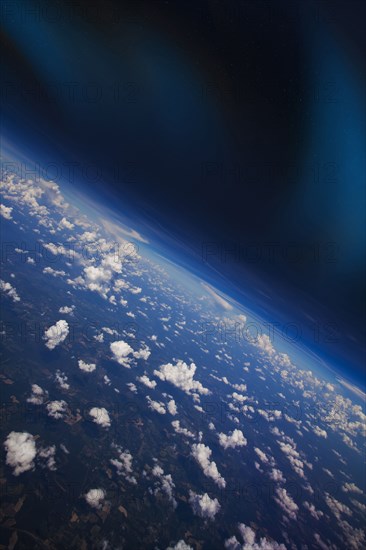 Clouds in Earth atmosphere viewed from space