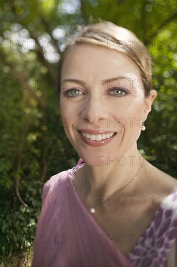 Smiling Caucasian woman looking at camera