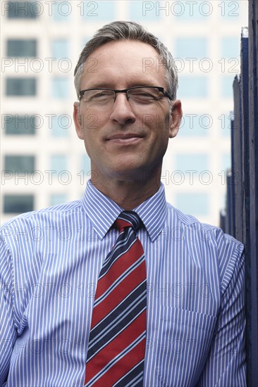 Caucasian businessman smiling