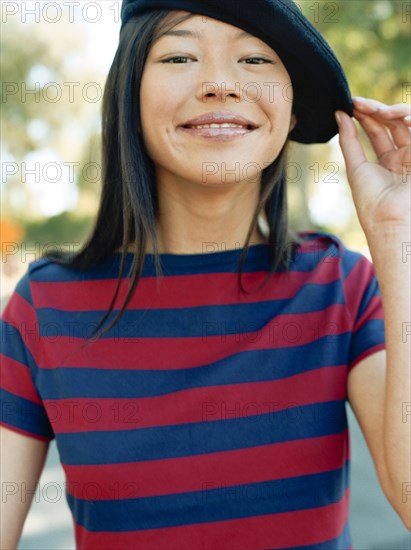 Woman wearing beret