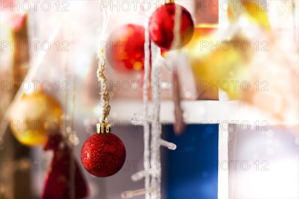 Close up of Christmas ornaments