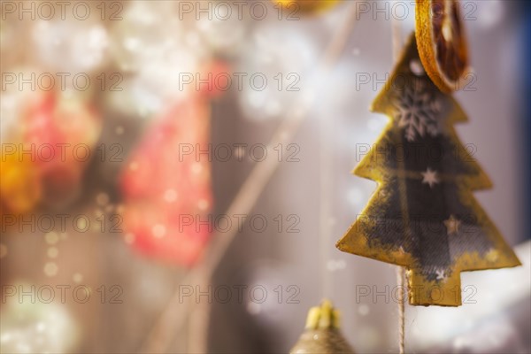 Close up of Christmas tree ornament