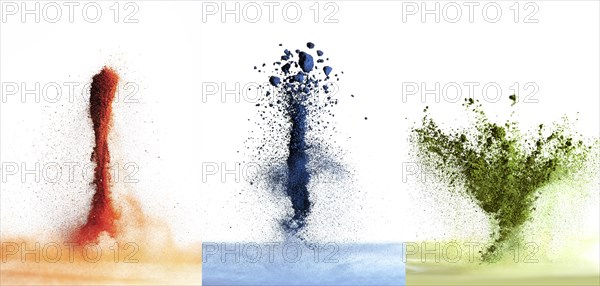 Variety of exploding pigment powders