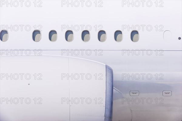 Engine and windows on airplane