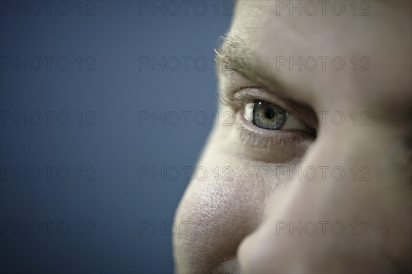 Close up of Caucasian man's eye