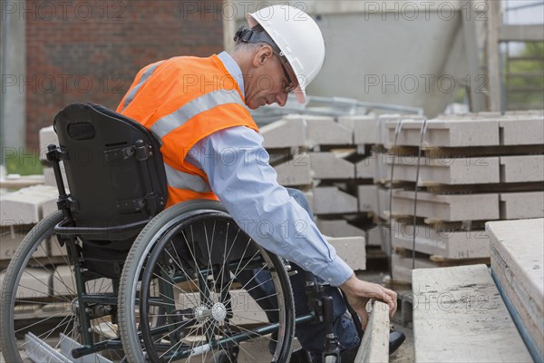 Caucasian engineer working on construction site