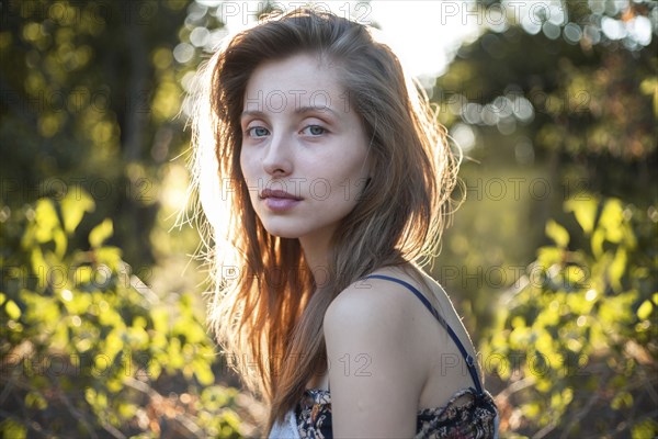 Portrait of serious Caucasian woman