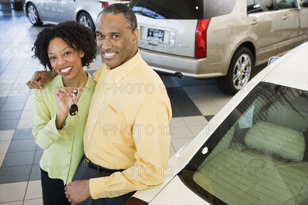 Couple buying a car