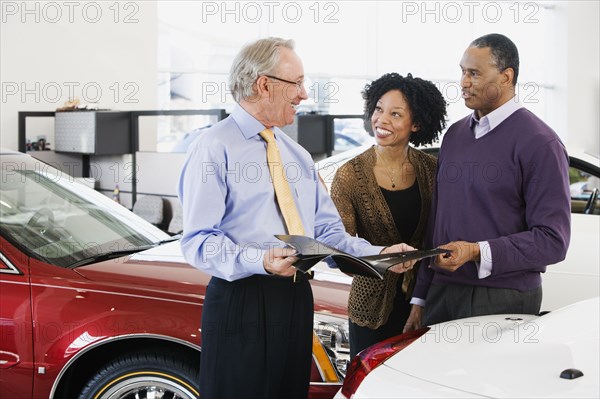 Couple buying a car