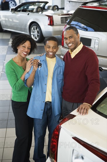 Family buying a car