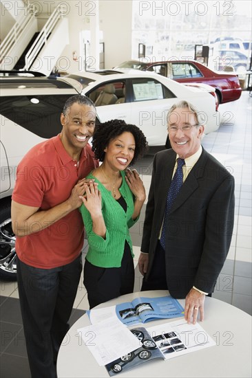 Couple buying a car