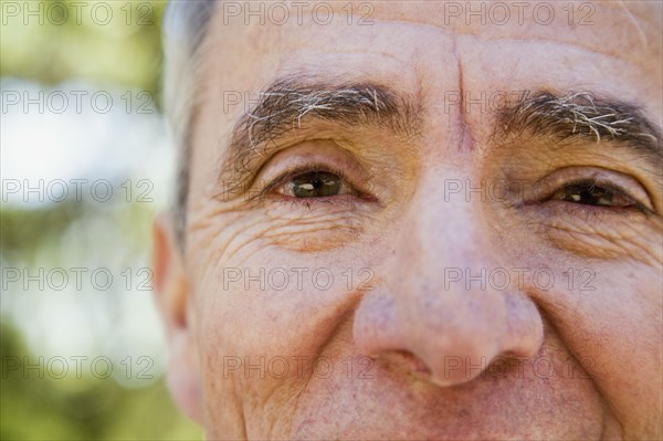 Close up senior Hispanic man