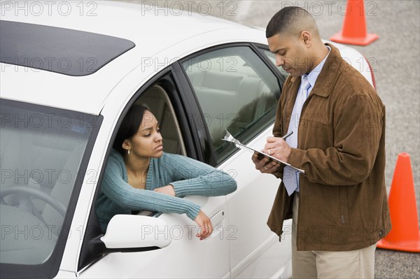 African teenager at drivers test