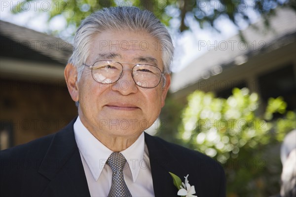 Senior Asian man smiling