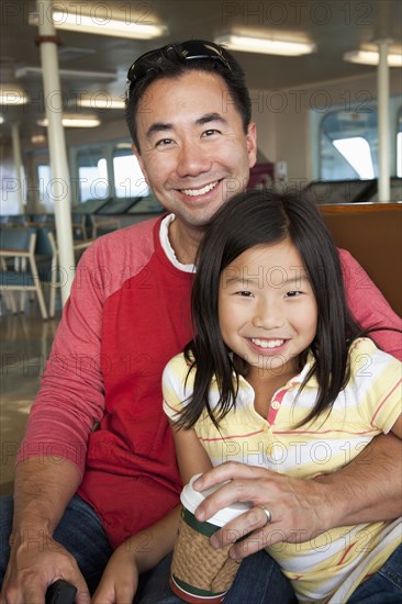 Father and daughter hugging