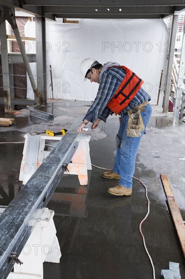 Caucasian worker on construction site