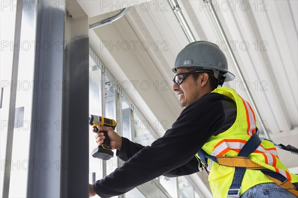 Hispanic man working at construction site